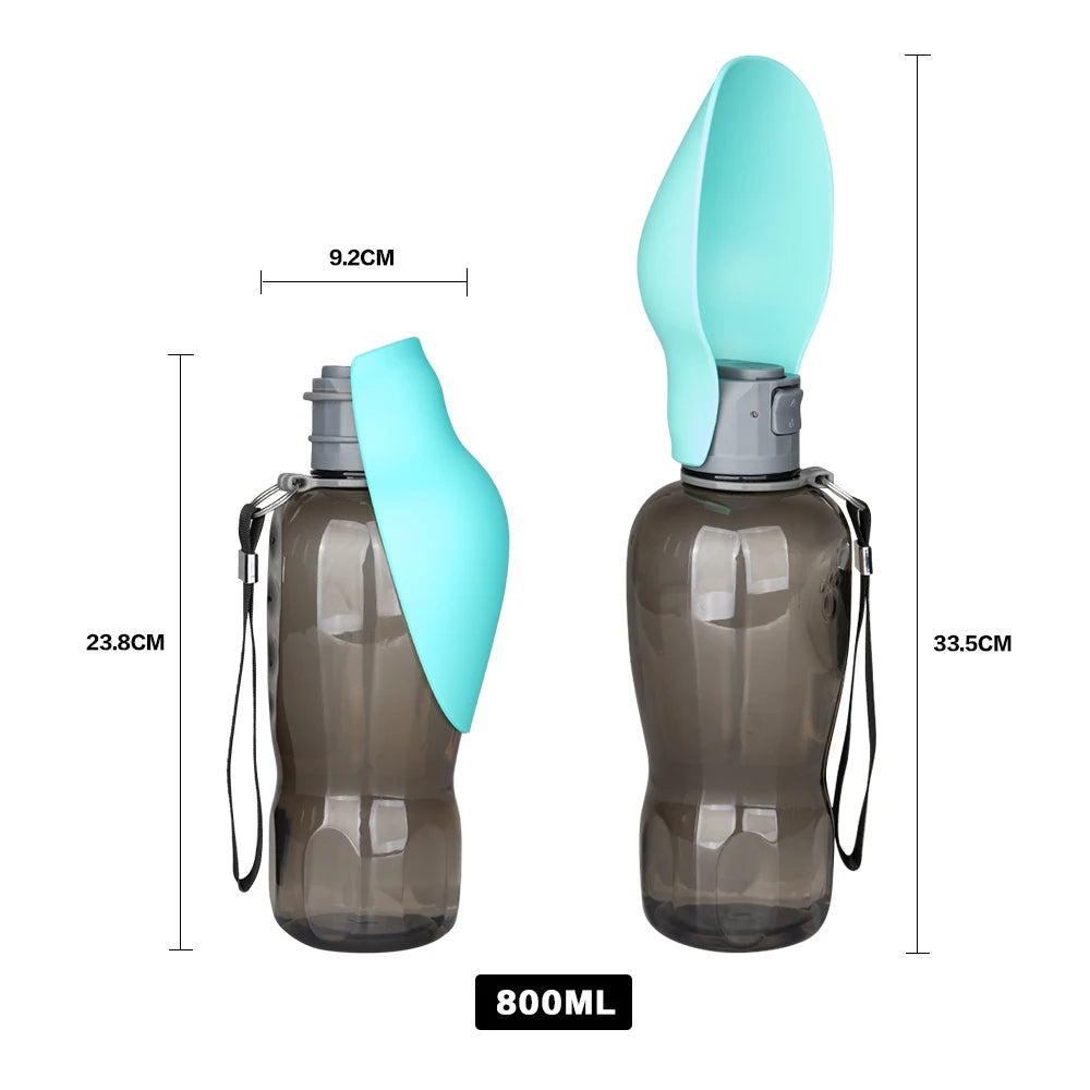 Wholesale Foldable Pink Blue Green Dog Water Bottle Portable