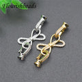 Fashion Jewelry Nickel Free Anti Fading Gold Plated CZ Pave Large Size Knot Shape Clasps for Bracelet Making