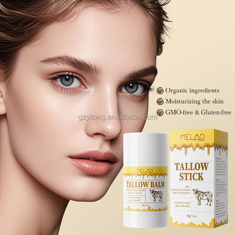 Wholesale HALAL Grass Fed Tallow Firming Face Cream Moisturizer SkinCare Stick Moisturizing Tallow Stick Beef Tallow Balm Stick
