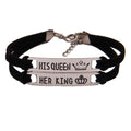 AA00272  Matching Set His Queen Her King Couple Bracelet Adjustable Jewelry Creative Valentine's Day Gift