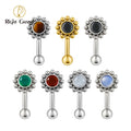 Right Grand ASTM F136 Titanium 16G Agate Rook Earring 6mm 8mm 10mm Curved Barbell Rook Piercing Eyebrow Jewelry