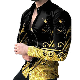 Custom Wholesale Single Breasted Hawaii Long Sleeve 3 D Printed Plus Size Breathable Top Man
