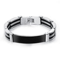 Bracelet Stainless Steel Bracelet Male Black Titanium Steel Silicone Glossy Creative Bracelet Wristband