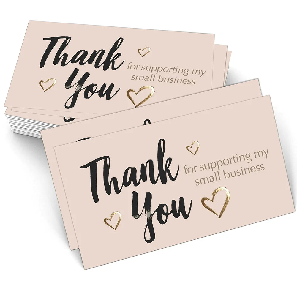 Wholesale White Card Stock with Logo Printing Thank You Paper Cards for Business Orders