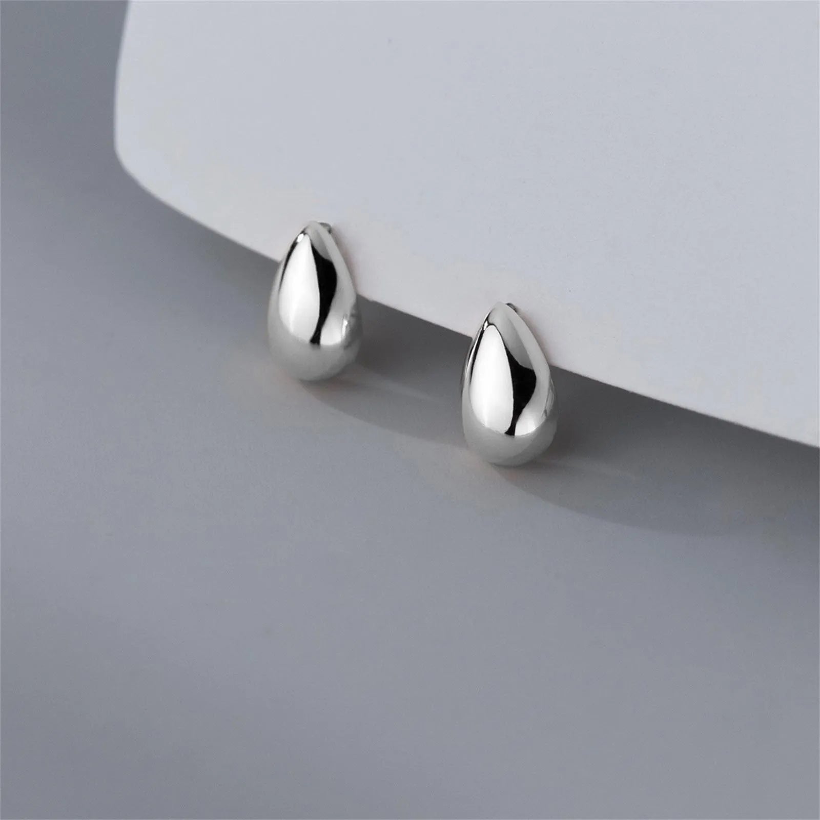 FUAMAY Wholesale Bulk 925 Silver Water Drop Earrings with Gold Rhodium Plating Punk Studs Design for Gifts Parties Anniversaries
