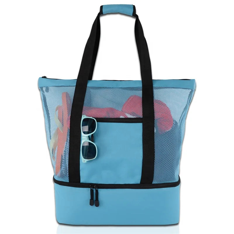 In Stock Popular Style Travel Holiday Polyester Mesh Beach Bag