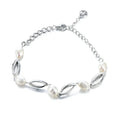 Factory Made Dainty Fashion Jewelry 925 Sterling Silver Heart Baroque Fresh Water Pearl Bracelet for Women/Girls