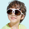 Wholesale Sunflower Fashion Children's Sunglasses White Frame Gradient Polarized UV400 PC Featuring Panda Silica Gel Flexible