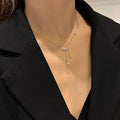 SC Creative Simple Joker Neck Zirconia Necklace Bright Super Fairy Star Moon Fringe Fashion Jewelry  Stainless Steel