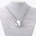 Fine Jewelry Making High Polished Gold Filled Geometric Necklace Stainless Steel Oval Pendant Necklace Jewelry