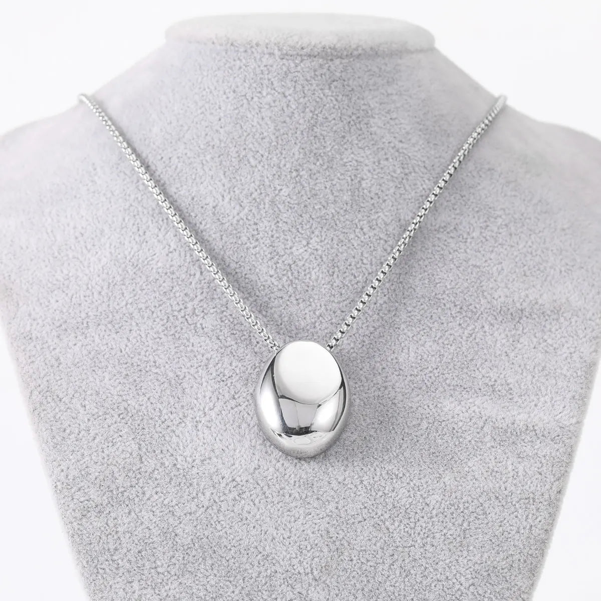 Fine Jewelry Making High Polished Gold Filled Geometric Necklace Stainless Steel Oval Pendant Necklace Jewelry