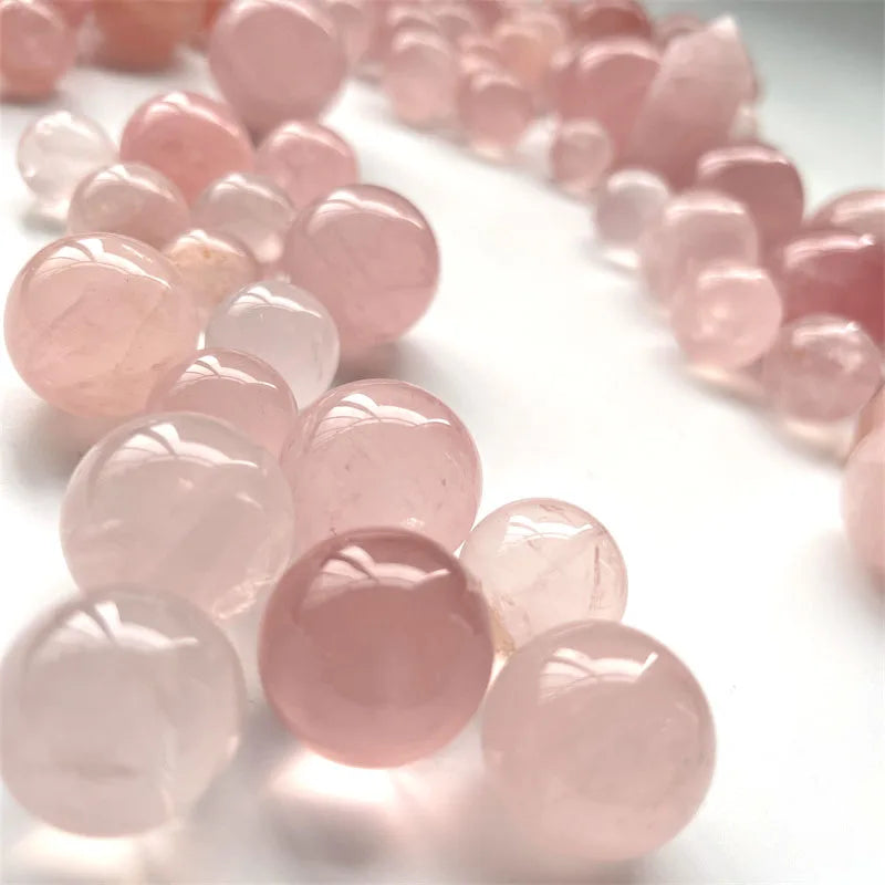 Natural Rose Quartz Small Sphere Magic Crystals Healing Rose Quartz Stone Ball