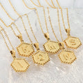 Gold-Plated Initial Letter Necklace A-Z Alphabet Script Name Monogram Stainless Steel Heart-Shaped Chains for Women's Gifts