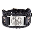 Wholesale Celtic Pagan Jewelry Talisman Nordic Genuine Leather Viking Thor Hammer Bracelet Rope