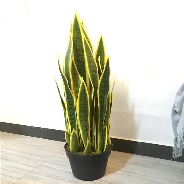 2024 Wholesale Artificial Plants 63 cm Potted Sansewieria Trifasciata Snake Artificial Plant for Indoor Decor