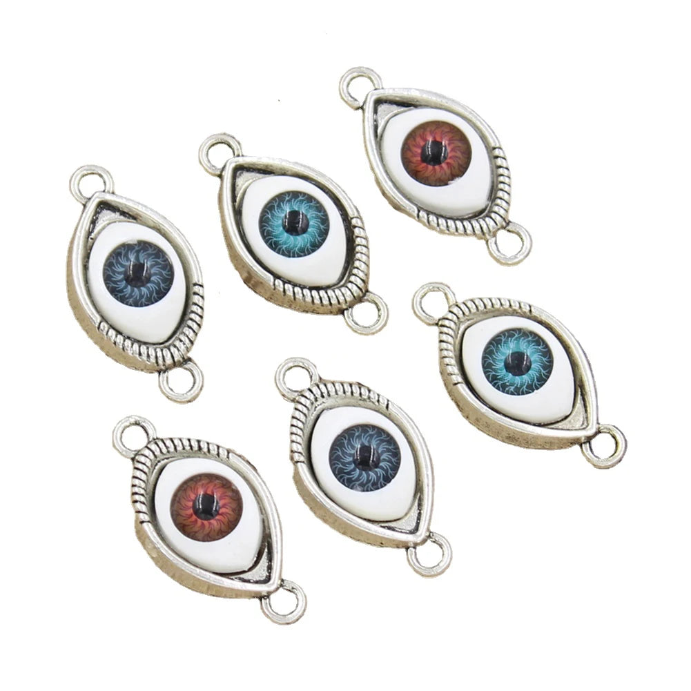 Charms 3colors Devil Eye 30x15mm Handmade Making FitVintage Tibetan Silver Color PendantsDIY for Bracelet Necklace