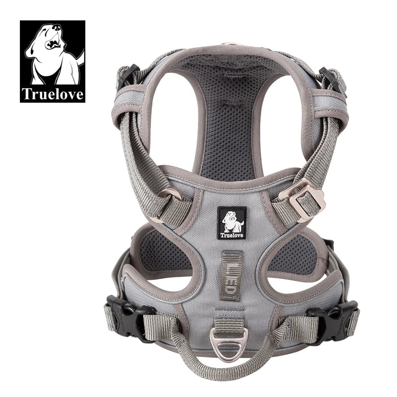 Truelove Wholesale Reflective Light Outdoor Sports Dog Harness Leash Breathable Durable Lightweight Nylon Pet Harness Adjustable