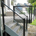 YL  Outdoor Balcony Side Mounted Cable Railing Black Aluminum Cable Railing Post