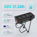 DE Stock 48V 31.2Ah 5200mAh Ebike Battery Pack 50A BMS XT60 & Integrated Rear Rack Mounting System