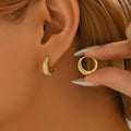 New Fashion Unique Texture Design Circle Copper Hoop Earrings Retro High Stylish Wedding Gifts for Women Trendy Style