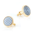 Ready to Ship Low Price Gold Plated Round Pattern Wedding Gift for Men Cufflink  Factory China Wholesale