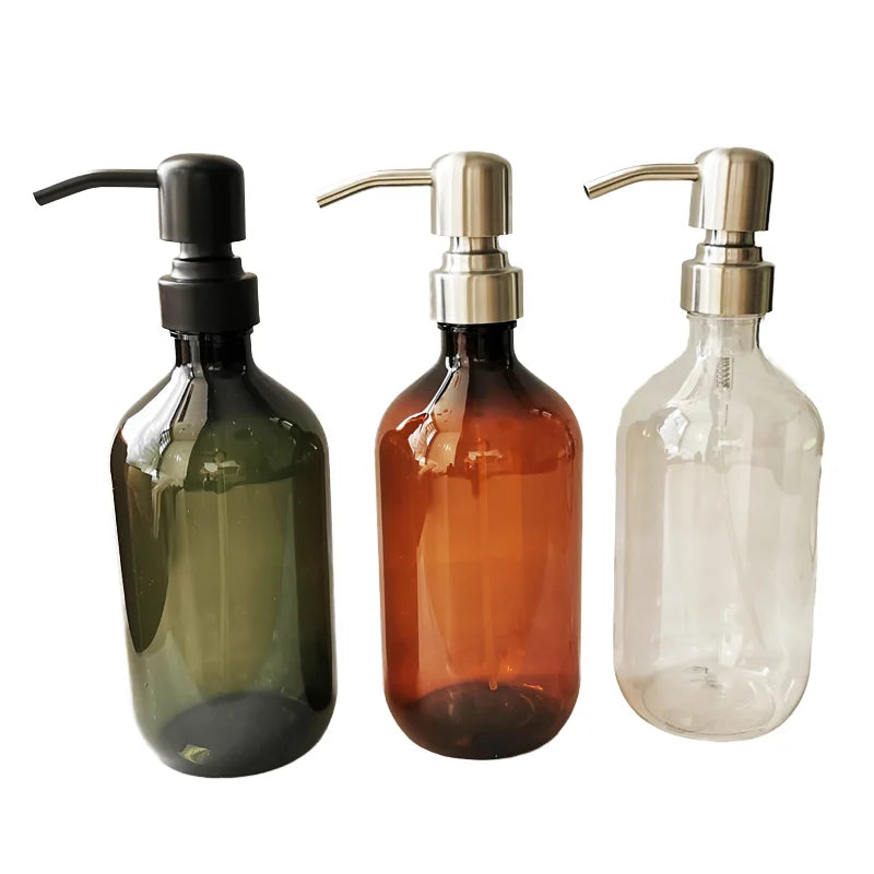 Glass Foaming Hand Soap Dispenser with Double Liquid Function Modern Design for Bathroom Use
