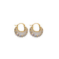 Trendy Princess Cut Zircon Hoop Earrings 18k Gold Plated Micro Insert Alloy Jewelry for Women's Wedding Engagement Gift