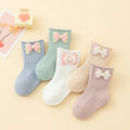 Wholesale High Quality Butterfly Bow Double Cylinder Cute Baby Crew Cotton Socks Princess Style Baby Socks