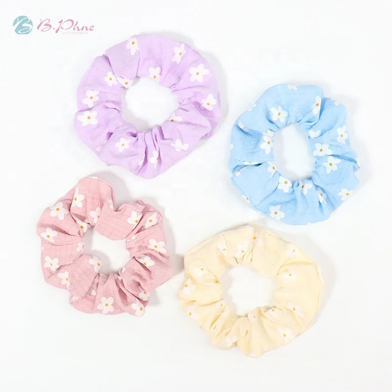 Summer New Design Girls Elastic Hair Band Cute Daisy Flower Hair Scrunchies