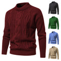 Autumn Winter New Men's American Retro Knitwear European Size Casual Round Neck Bottoming Shirt Coat Knitted Weaving Method