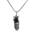 Cool Nice Detail Part Feather Pendant for Man 316L Stainless Steel Gothic Personality Gemstone Pendant Hiphop Necklace