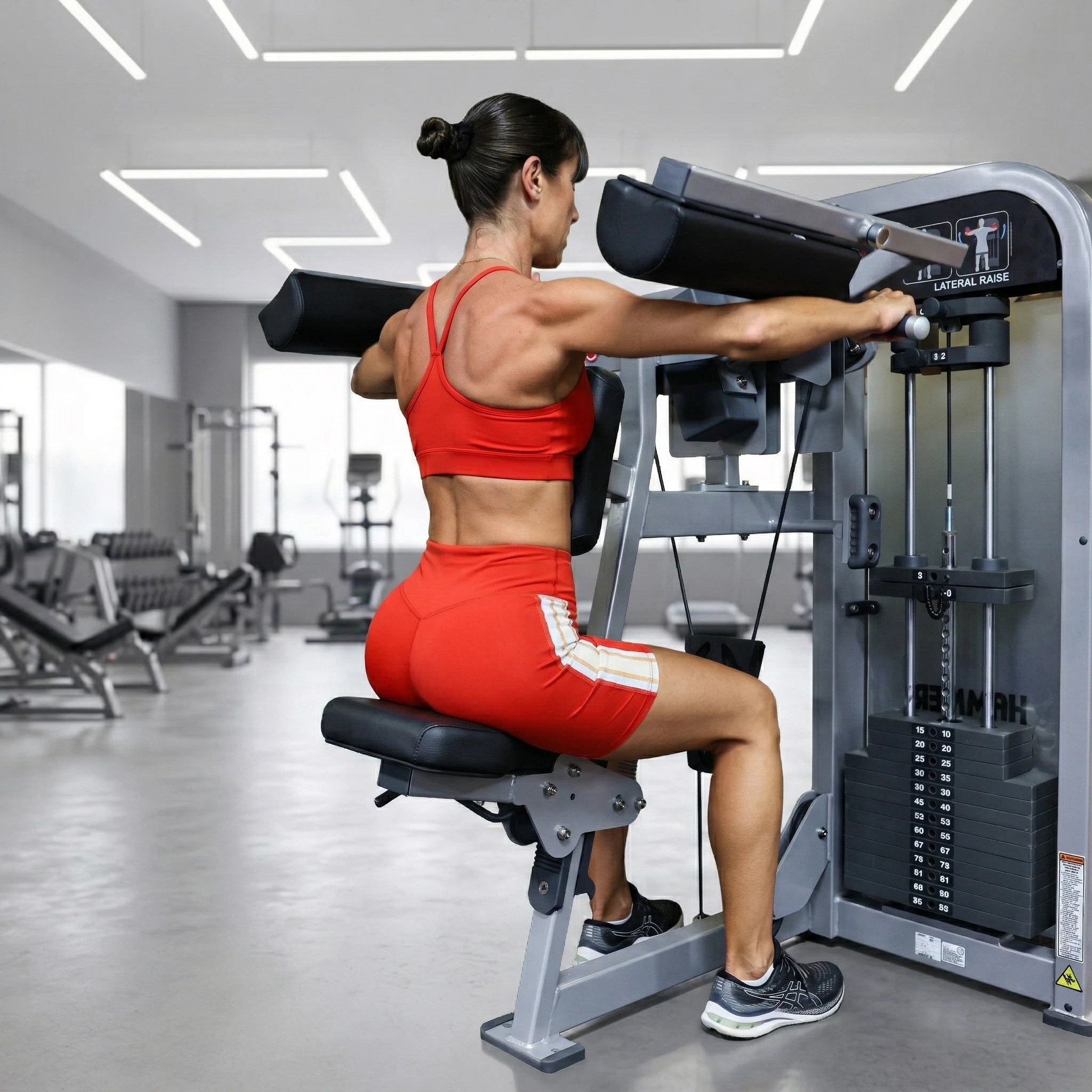 Commercial Seated Lateral Raise Machine Cheernin Selectorized Shoulder Station Pin Loaded