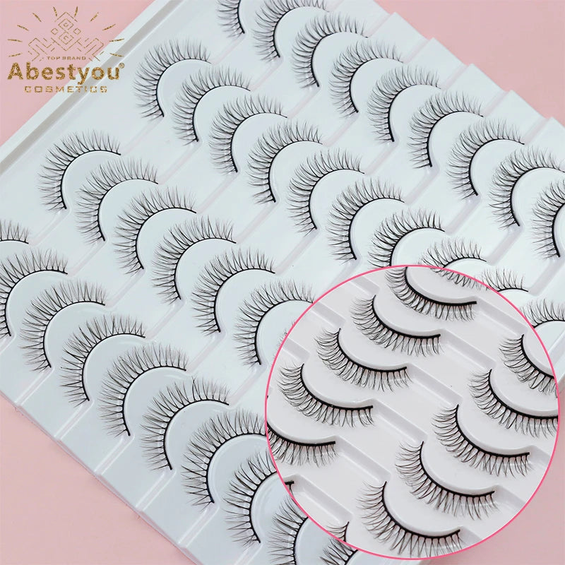 Abestyou 20 Pairs Long Full Strip Eyelashes Hot Sale Natural Look Thick False Eyelash Extension Supplies for Make-up