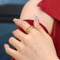 Chris April 18k Gold Plated Stainless Steel Two Layer Lab Grown Ring Natural