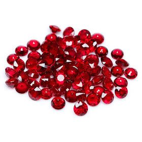 Loose Natural Red Rubies Round Brilliant Cut 0.8mm-2.0mm Sizes NGTC Certified Gemstones for Jewelry Making
