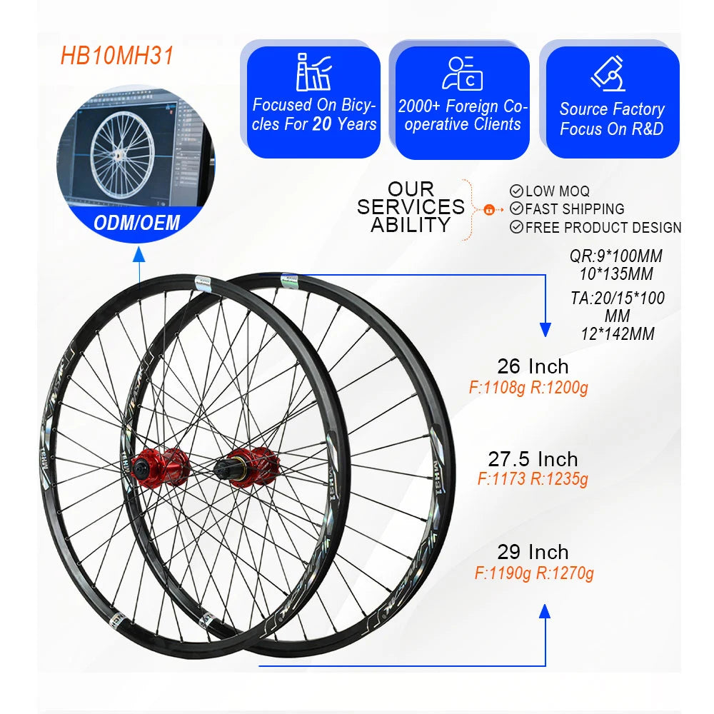 MTB Mountain Bike wheels 26 27.5 29 inch bike big wheels 6 claw DH AM wheels 15mm 20mm 12MM 9MM rims