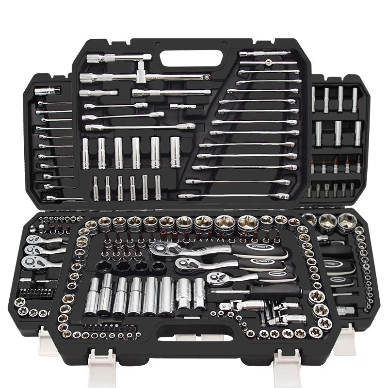 150PCS High Carbon Steel Ratchet Wrench Socket Set with Hard Case for Auto Repair-Hand Operated OEM Tool Box