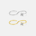 FUAMAY 2024 New Design 925 Sterling Silver Casual Rings for Ladies 18K Gold Plated Minimalist Geometric Tow Finger Rings