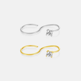 FUAMAY 2024 New Design 925 Sterling Silver Casual Rings for Ladies 18K Gold Plated Minimalist Geometric Tow Finger Rings