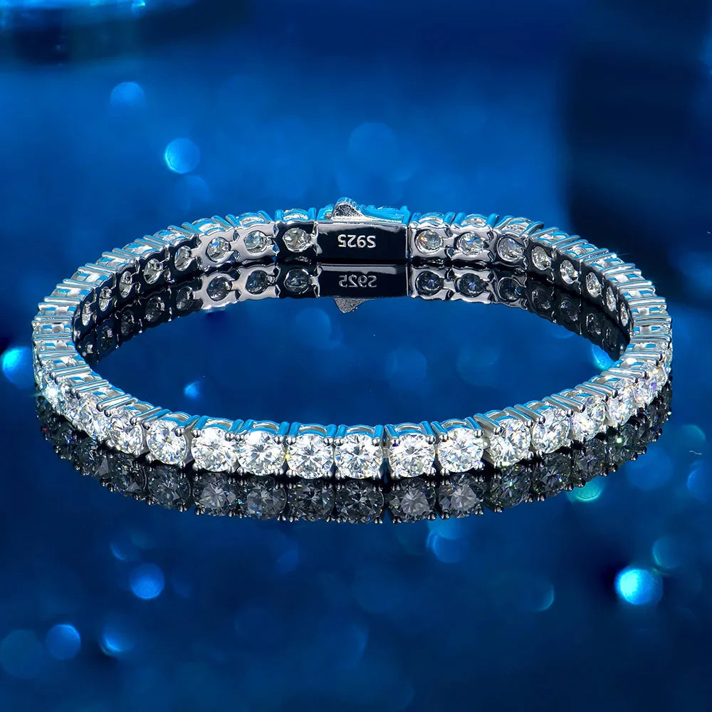 Fine Jewelry 2-6mm HIPhop 925 Sterling Silver Vvs Vvs1 Lab-grown Diamond Mossanite Moissanite Tennis Chain Bracelet for Women