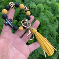 Silicone Beads Keylet Keychain Car Key Holder Wallet Keychain O-ring Bracelet Wristlet Key Ring Card Bag