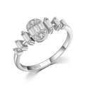 New Arrival Fashion 925 Sterling Silver Zirconia Eternity Crystal Ring Diamond Baguette Oval Cut Trendy Women's Wedding Party