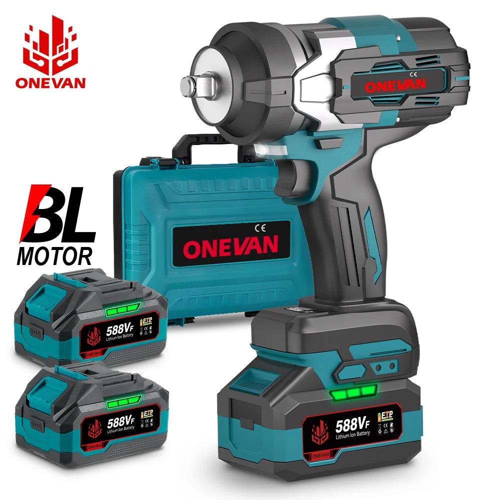 2000N.m Torque Brushless Electric Wrench 3 Gears With LED Light Cordless Screwdriver Power Tools for Makita 18V Battery