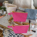 Wholesale Small Blank Zipper Cotton Jewelry Bag Customized Canvas Toiletry Pouch