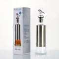 300ml Glass  Oil Bottle Cooking  Press Glass Double-layer Household Leak-proof 10 oz Seasoning Bottle Oil Control Bottle