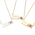Stainless Steel Letter Necklace Envelope Locket Custom love Photo Letter Engraving Gift Pendant Jewelry for Women