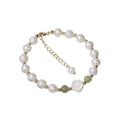 Design Sense and Jade Pearl Shell Carved Camellia Natural Freshwater Pearl Bracelet Wholesale Fashion Accessories
