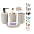 4Piece Luxury Plastic Bamboo Bath Accessories Bathroom  Hand Soap Dispenser Soap Dish Toothbrush Toothbrush Cup Kitchen