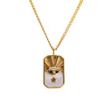 Fashion Stainless Steel Tarot Card Necklace Gold Plated Jewelry Gold Plated Eye Necklace Cubic Zircon Evil's Eyes Necklace