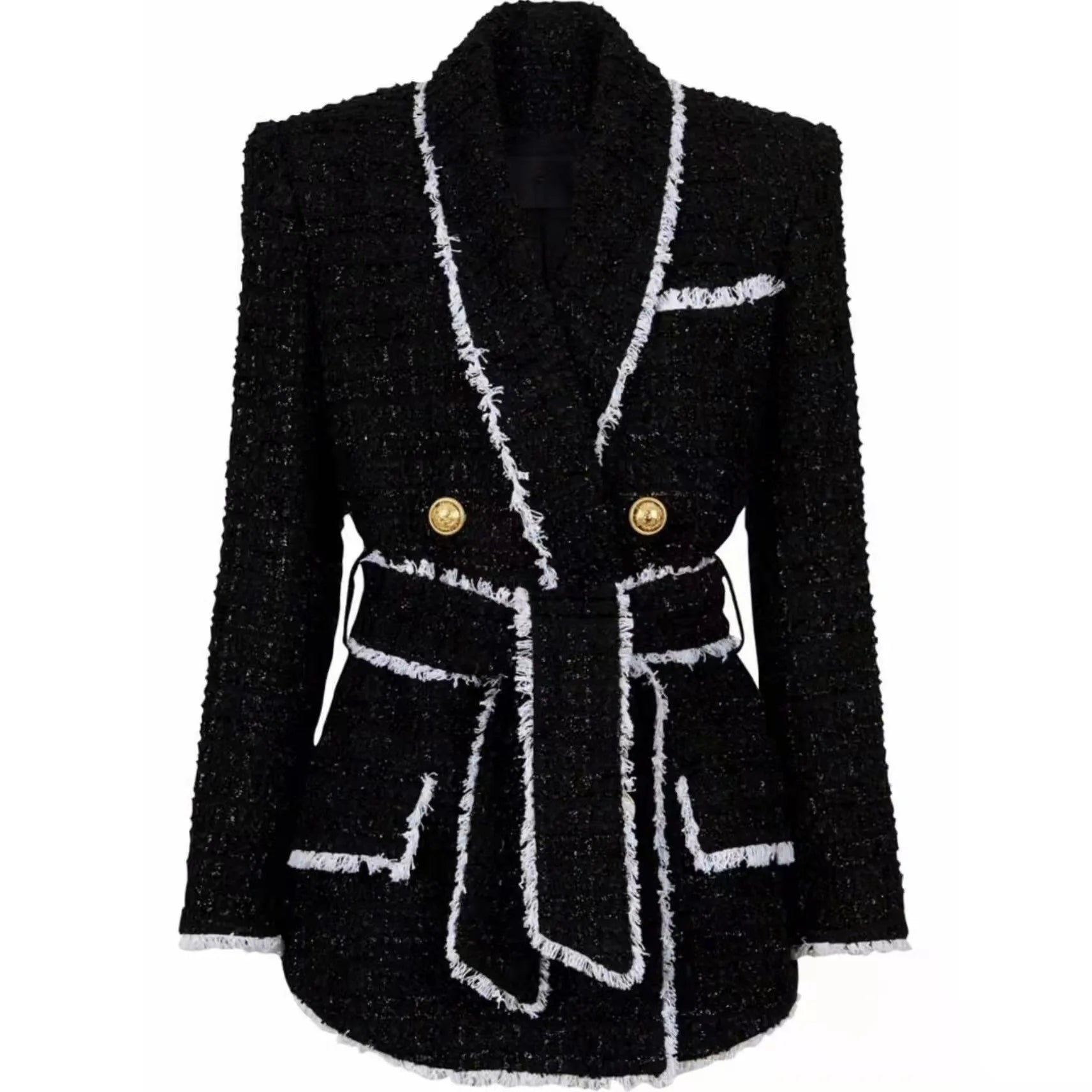 2025 High-End Women's Casual Cotton Tweed Shorts Waist Slim Summer Suit Logo Decoration Knee Length Women's Foreign Trade Supply